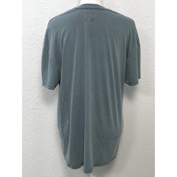 MODISH REBEL Womens MEDIUM Blue Distressed Worn-in Midwest Graphic T-SHIRT EUC - Picture 2 of 8